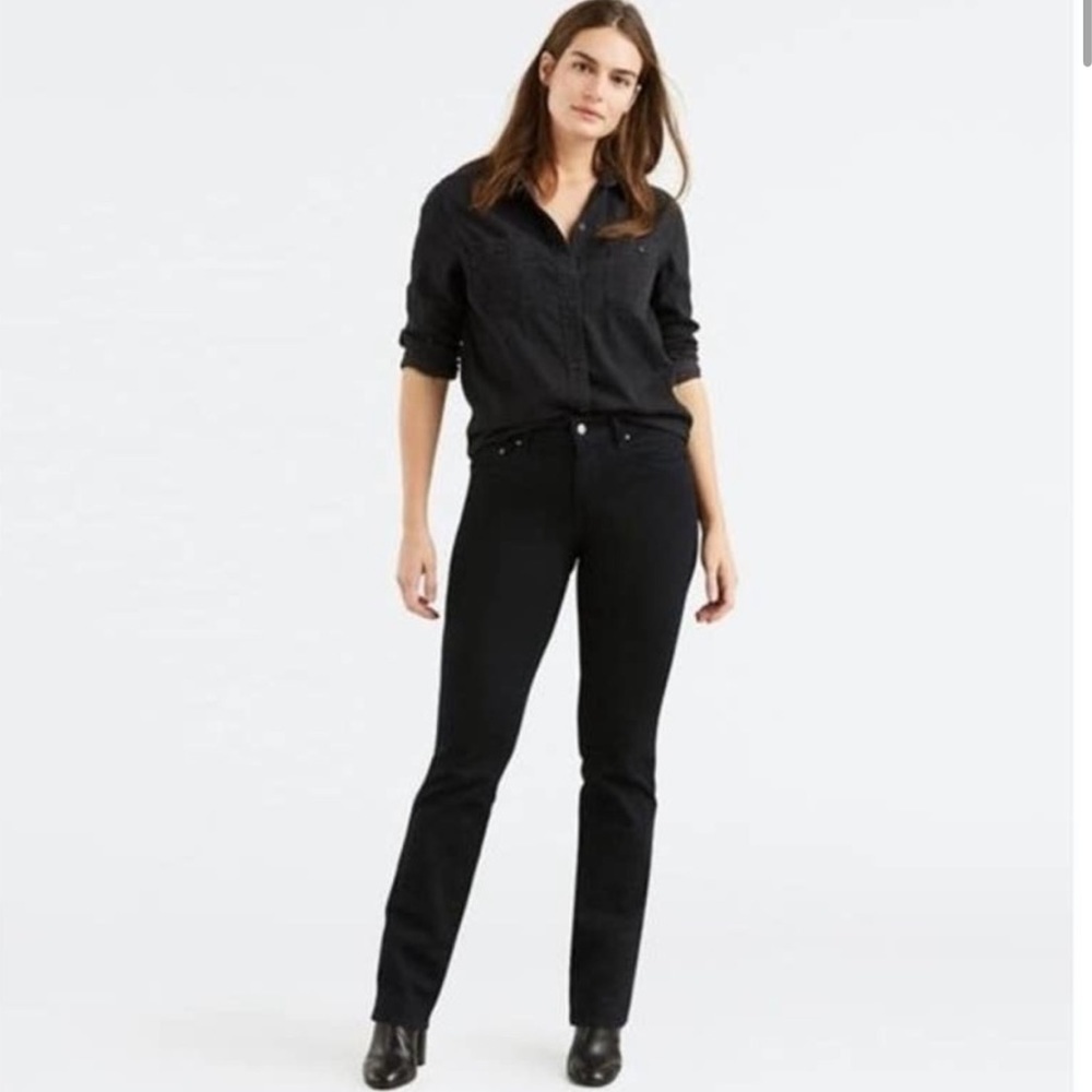 Levi's 505 Straight Leg Black Jeans Size 6